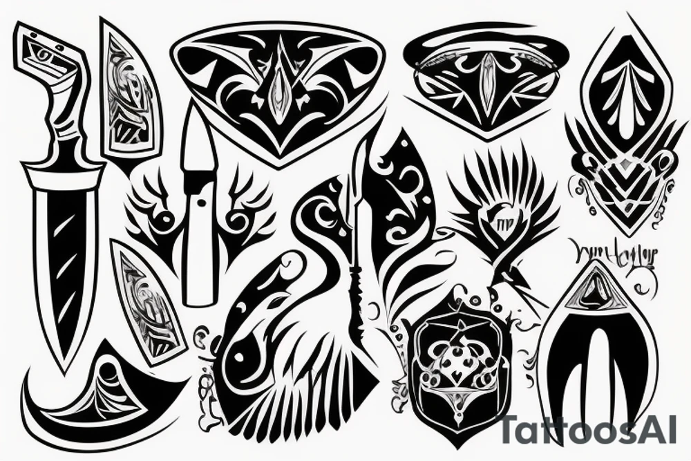 small knife tattoo idea