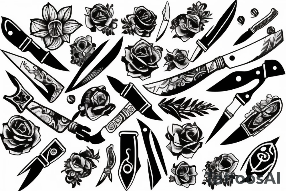 small knife tattoo idea