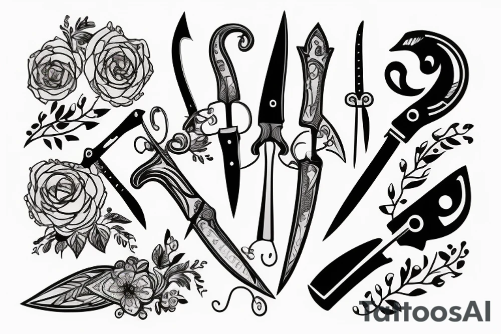 small knife tattoo idea