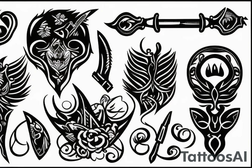 small knife tattoo idea