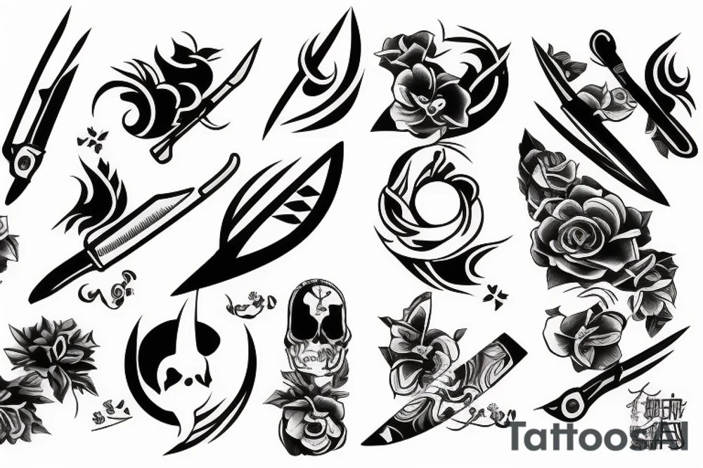 small knife tattoo idea