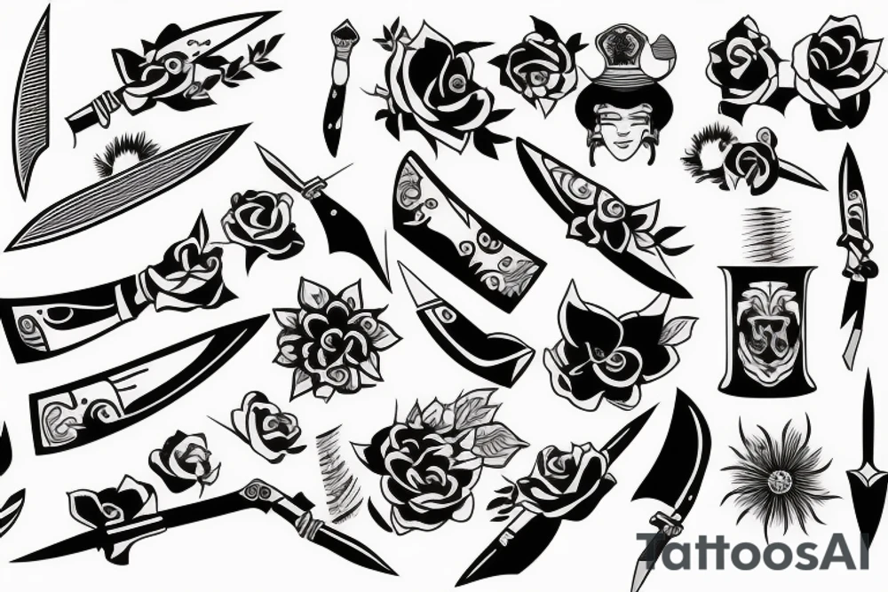 small knife tattoo idea