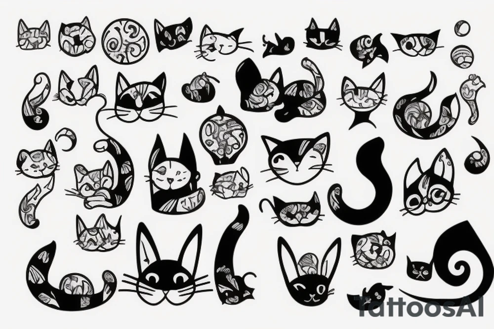 cat with big ears tattoo idea