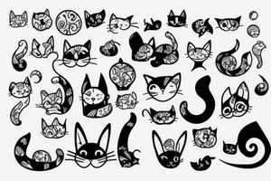 cat with big ears tattoo idea