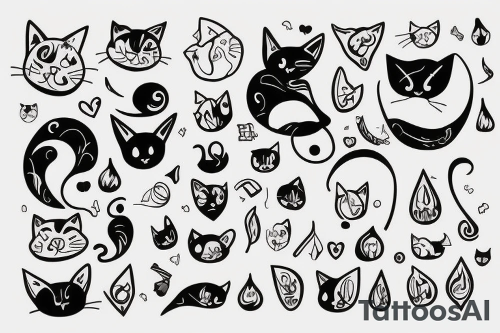 cat with big ears tattoo idea