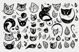 cat with big ears tattoo idea