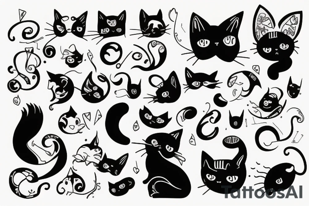 cat with big ears tattoo idea