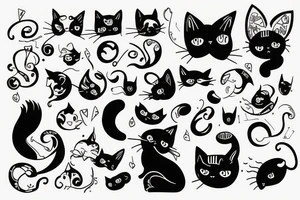 cat with big ears tattoo idea