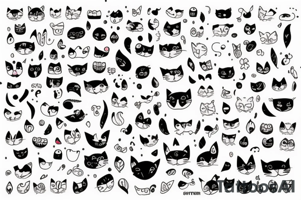 cat with big ears tattoo idea