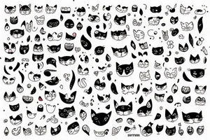 cat with big ears tattoo idea
