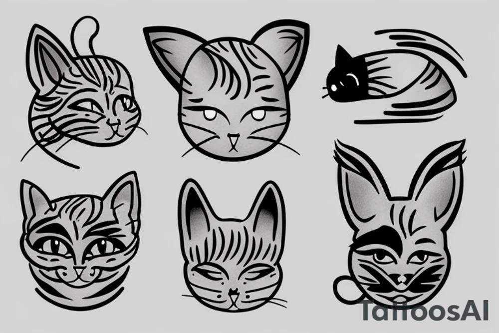 cat with big ears tattoo idea