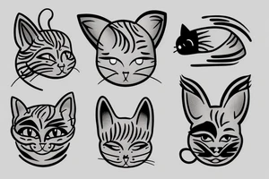 cat with big ears tattoo idea