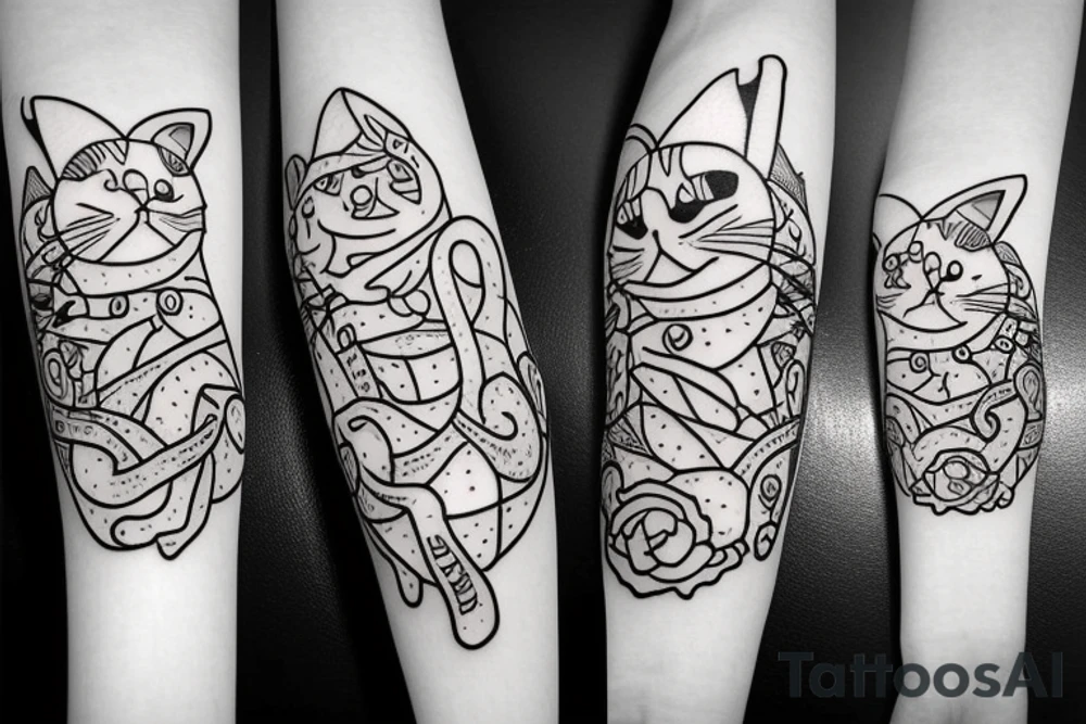 cat with big ears tattoo idea