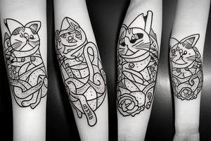 cat with big ears tattoo idea