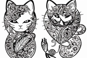 cat with big ears tattoo idea