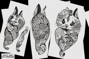 cat with big ears tattoo idea