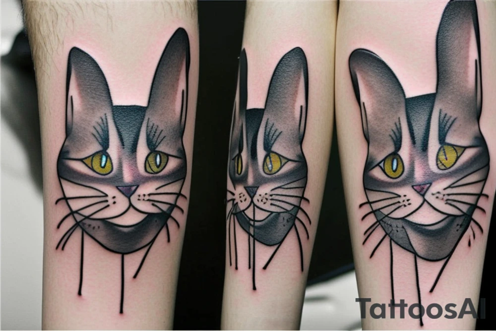 cat with big ears tattoo idea