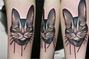 cat with big ears tattoo idea