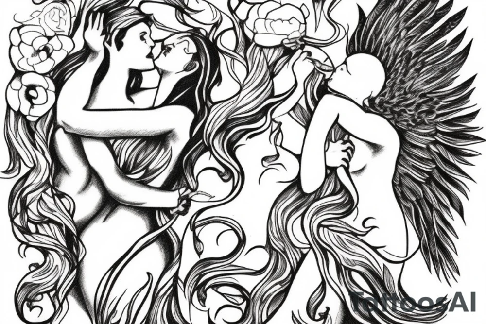 phoenix with persephone at the bottom on river styx tattoo idea