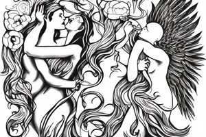 phoenix with persephone at the bottom on river styx tattoo idea