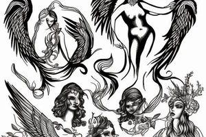 phoenix with persephone at the bottom on river styx tattoo idea