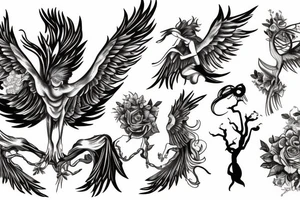 phoenix with persephone at the bottom tattoo idea