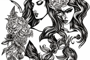phoenix with persephone at the bottom tattoo idea