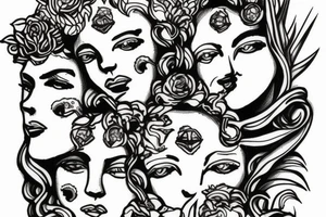 janus gods sitting on top of Persephone tattoo idea