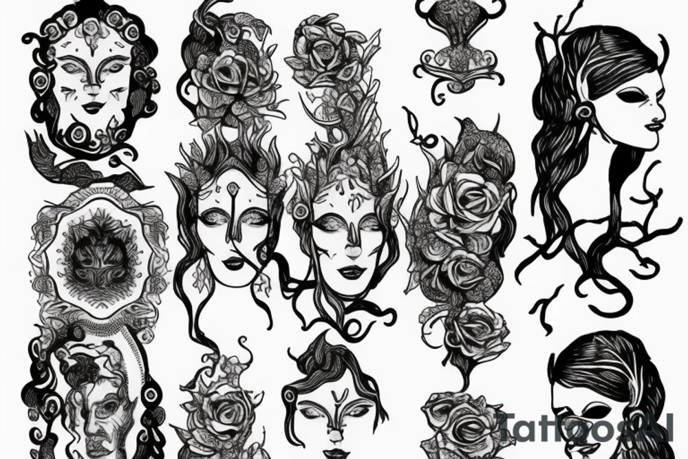 janus double faced and 
Persephone tattoo idea