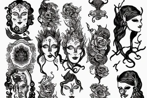 janus double faced and 
Persephone tattoo idea