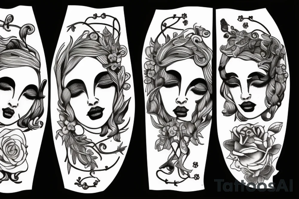 janus double faced and 
Persephone tattoo idea
