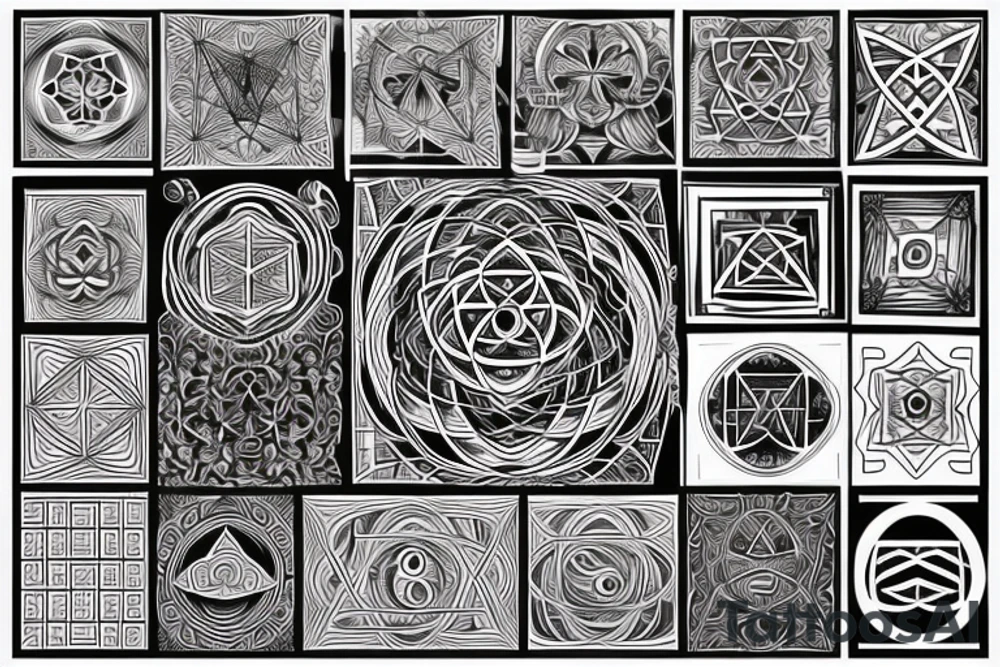 sacred geometry cross tattoo idea
