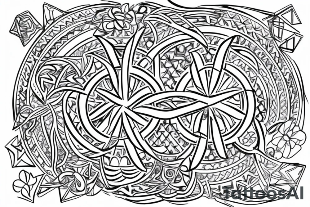 sacred geometry cross tattoo idea