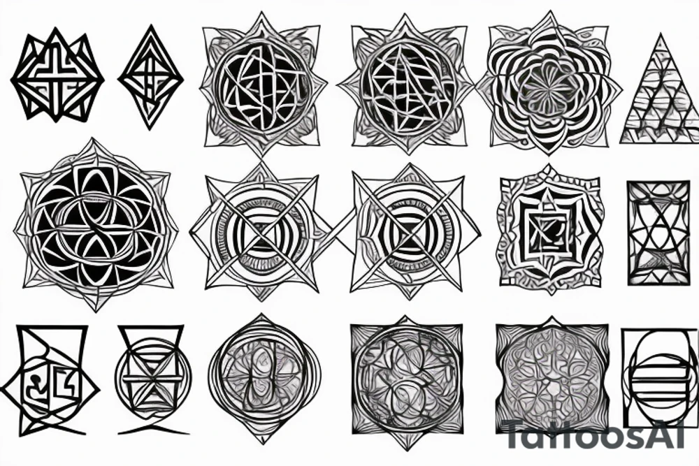 sacred geometry cross tattoo idea