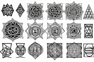 sacred geometry cross tattoo idea