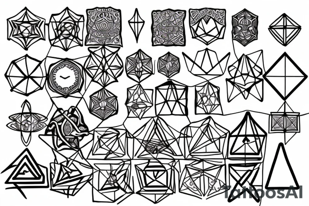 sacred geometry cross tattoo idea