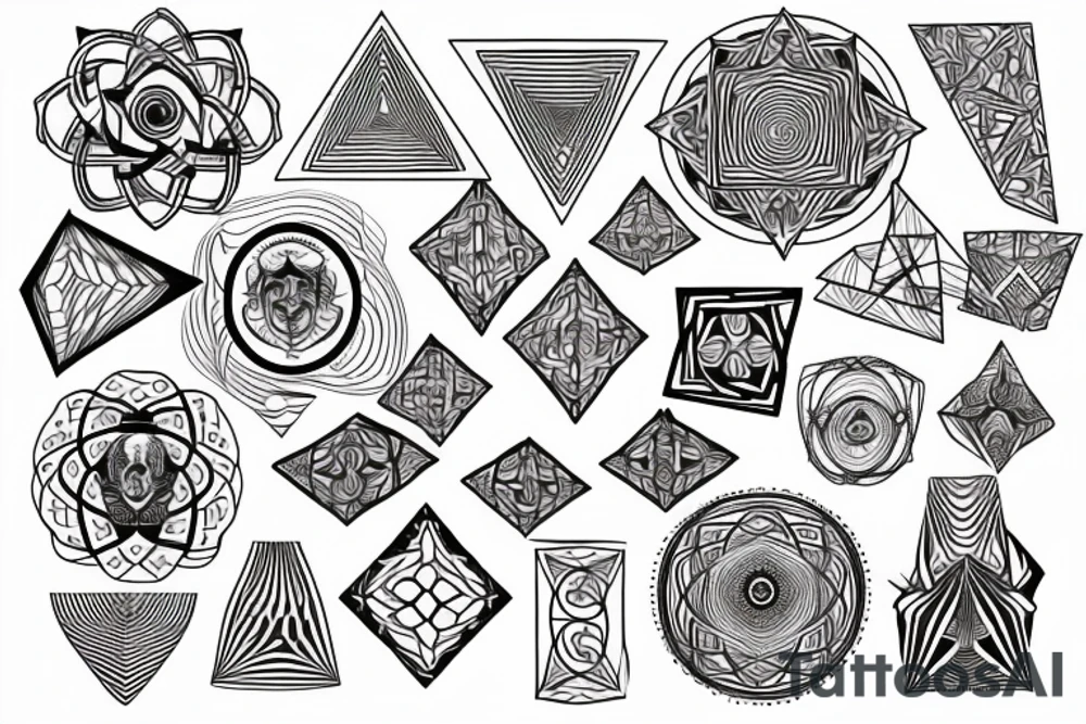 sacred geometry cross tattoo idea
