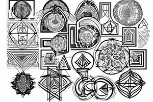 sacred geometry cross tattoo idea