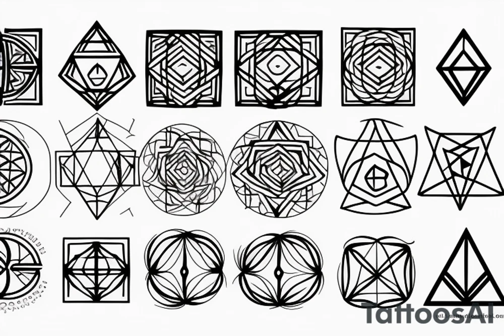 sacred geometry cross tattoo idea