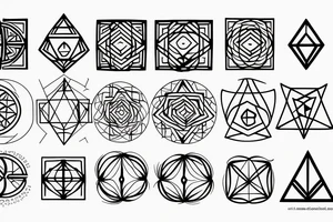 sacred geometry cross tattoo idea