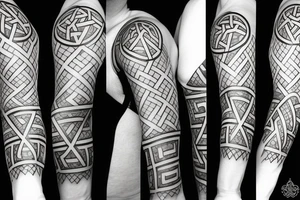 sacred geometry cross tattoo idea