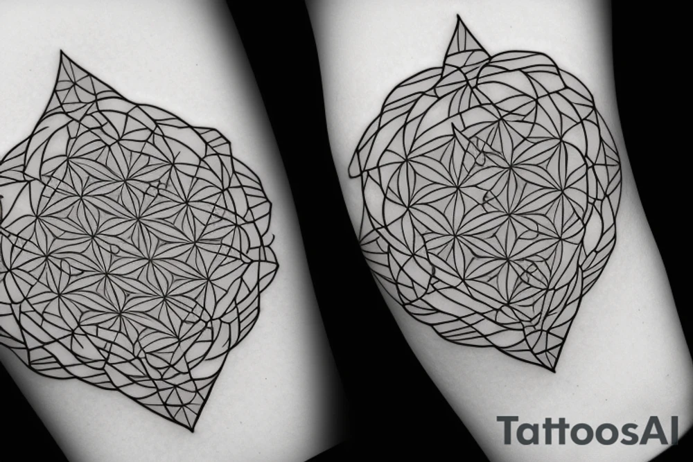 sacred geometry cross tattoo idea