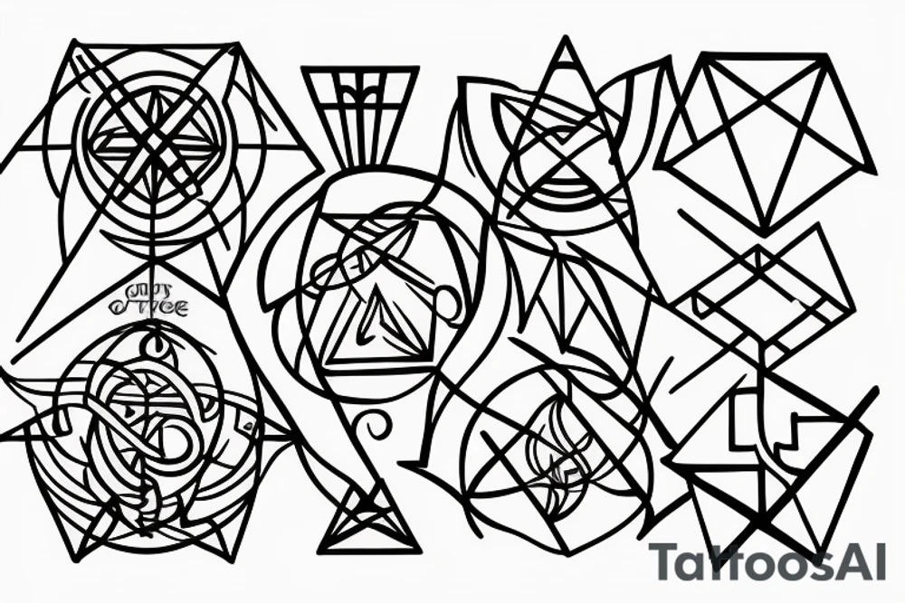 sacred geometry cross tattoo idea