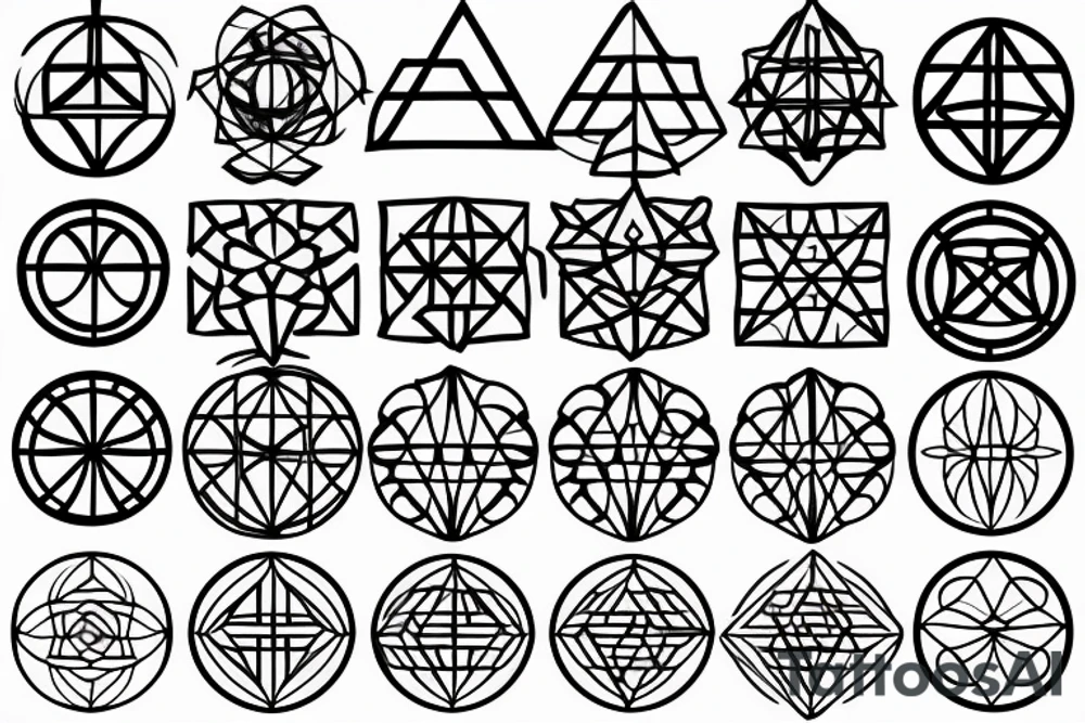 sacred geometry cross tattoo idea