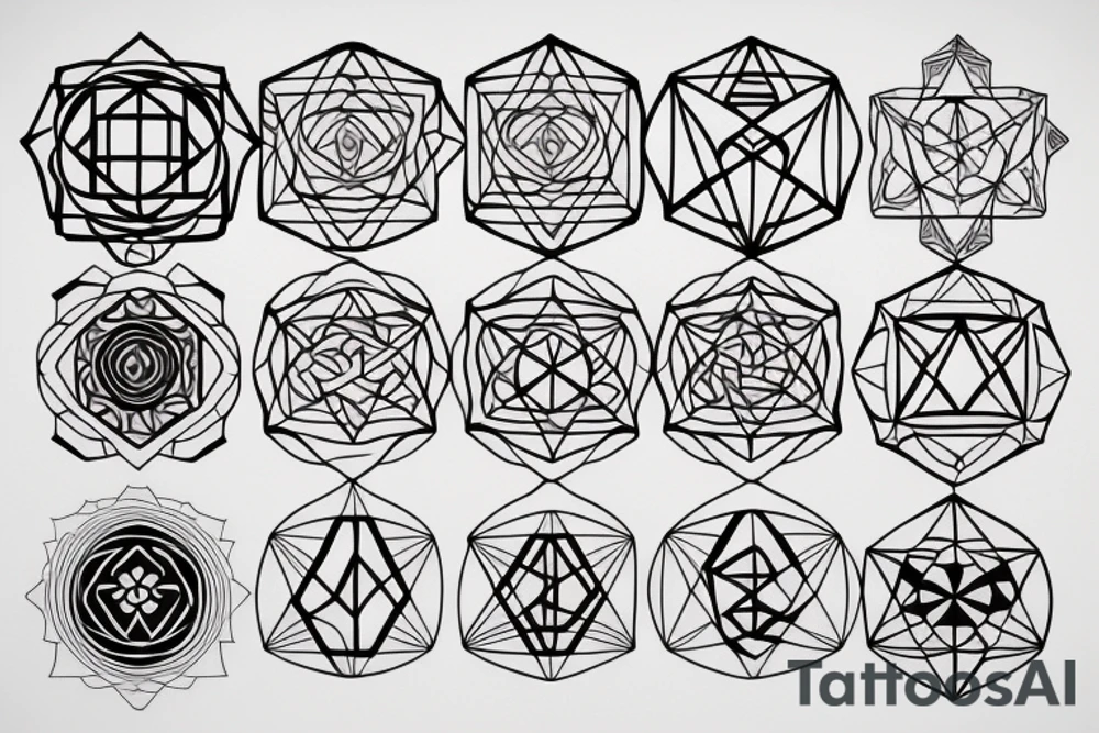 sacred geometry cross tattoo idea