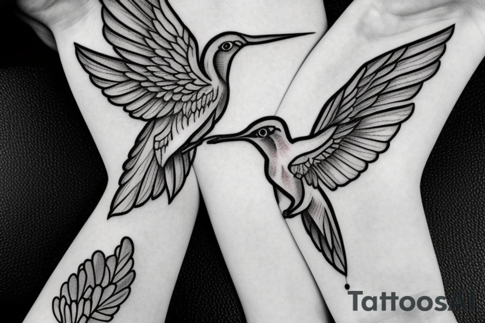 Aphrodite, Eros, heart shaped arrow, Gemini twins, wings hummingbird tattoo idea