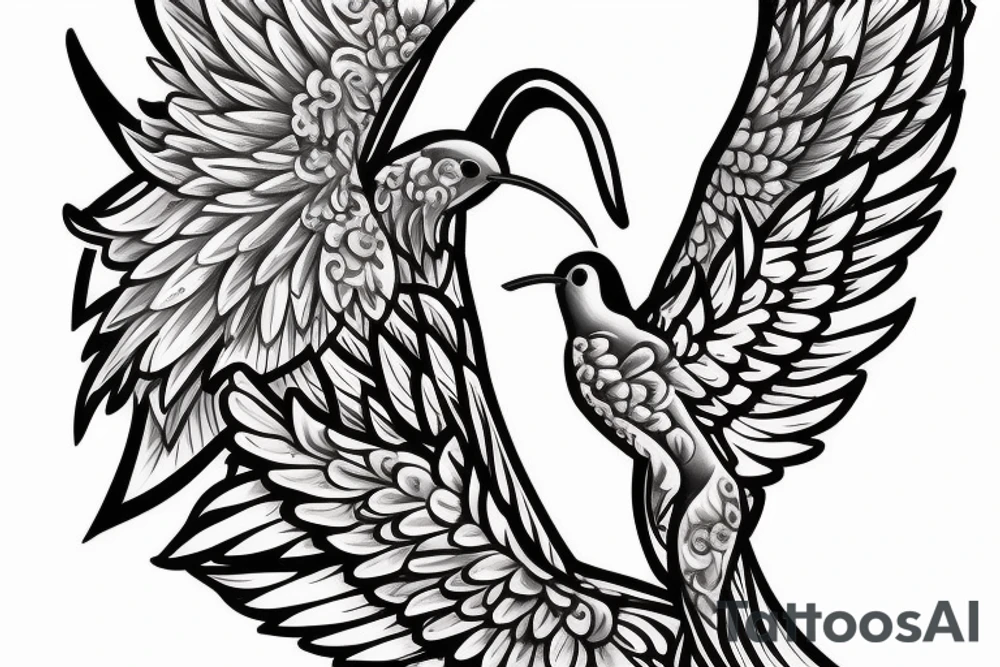 Aphrodite, Eros, heart shaped arrow, Gemini twins, wings hummingbird tattoo idea