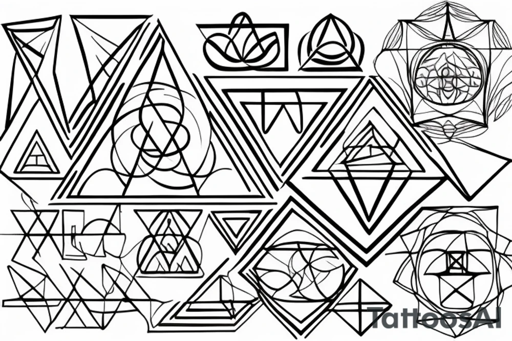 sacred geometry cross tattoo idea