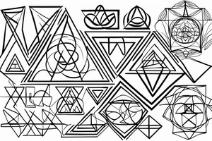 sacred geometry cross tattoo idea