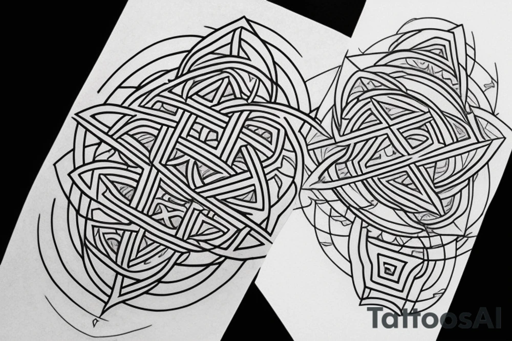 sacred geometry cross tattoo idea